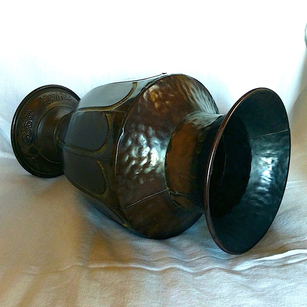 Kirkland's 14.5" Ebony rustic metal vase. Used with tag - Picture 2 of 7